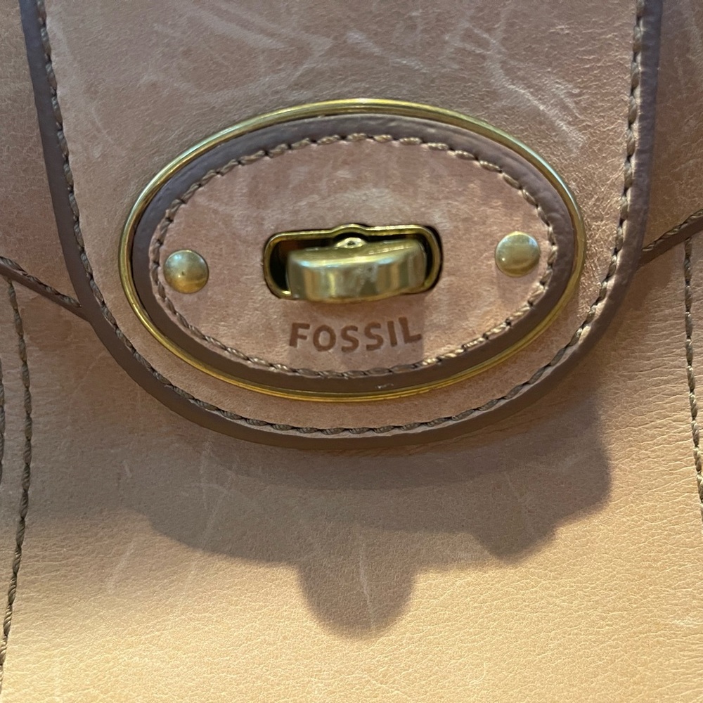 Fossil Computer + Or Large Tote - 100 % Calf Skin… - image 5